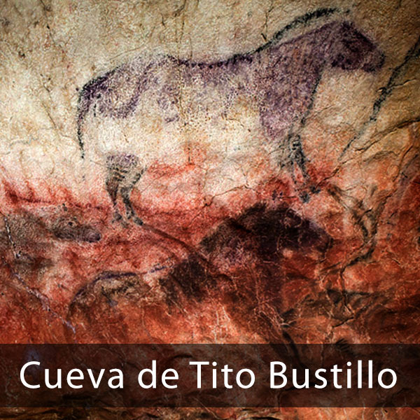Pinturas en el interior de la cueva de Tito Bustillos