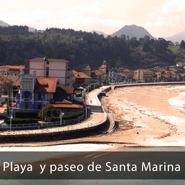 Playa y paseo de Santa Marina de Ribadesella