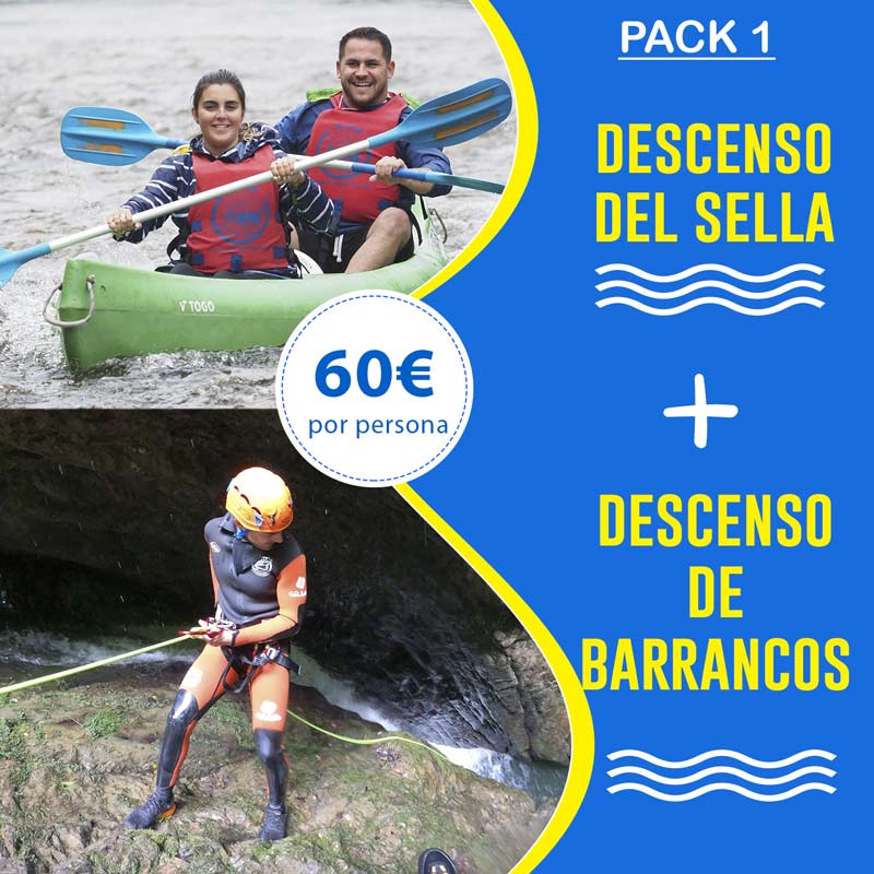 Pack descenso del Sella y descenso de barrancos en Asturias