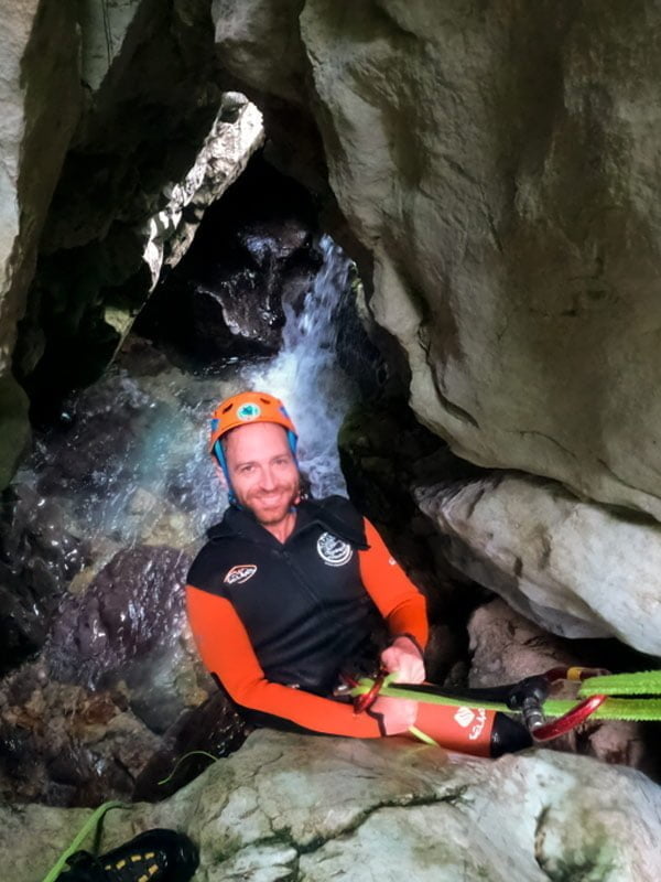 Barranquista en el barranco la Molina también conocido como Pompedru